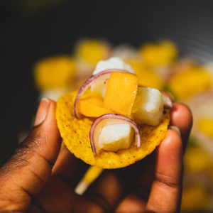 ceviche cabillaud mangue