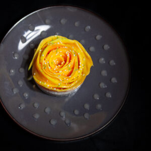 Sticky rice (riz gluant) vanille mangue x gel citron vert-menthe
