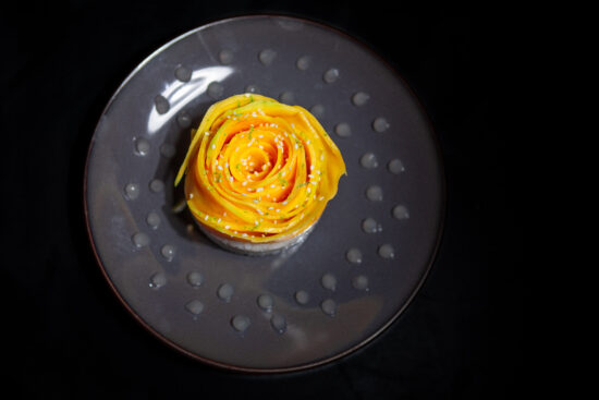Sticky rice (riz gluant) vanille mangue x gel citron vert-menthe