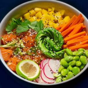 poke bowl saumon quinoa