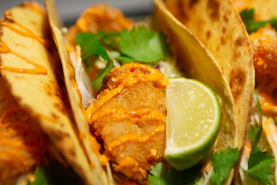 tacos gambas panées