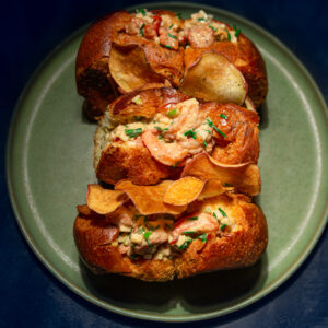 Gambas rolls x chips de patate douce