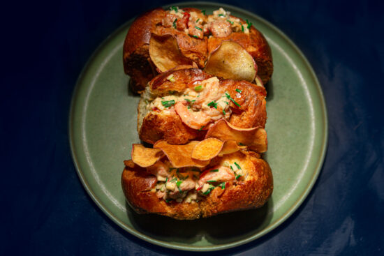 Gambas rolls x chips de patate douce