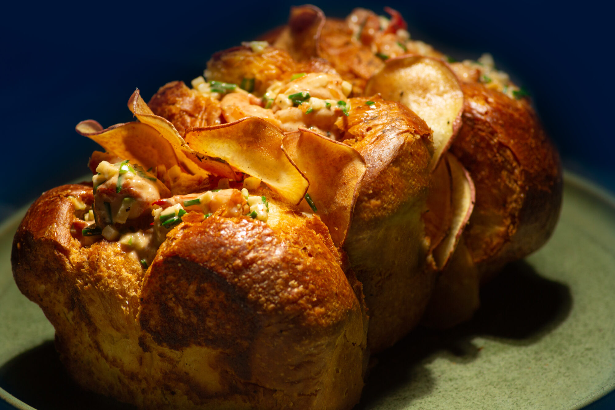 Gambas rolls x chips de patate douce