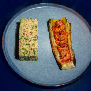 poireau au four confiture de tomates quinoa persil