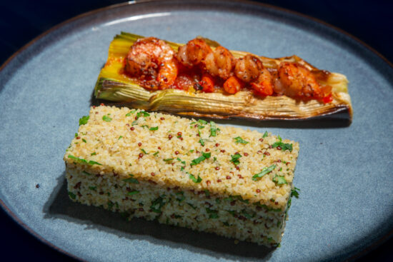 poireau au four confiture de tomates quinoa persil