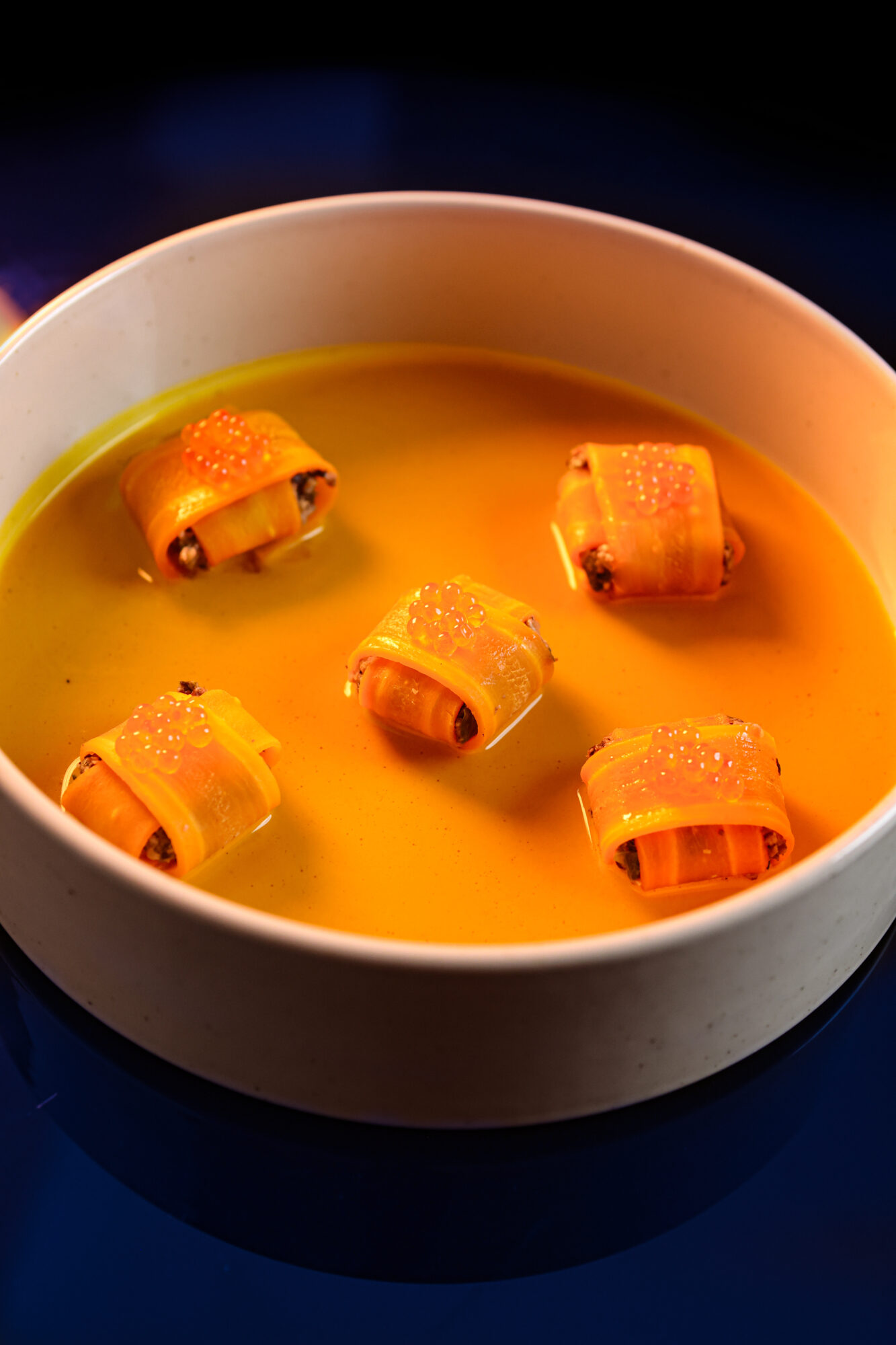 enveloppes carottes farcies shiitake miso bouillon