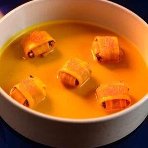 enveloppes carottes farcies shiitake miso bouillon